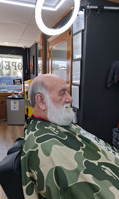 Beard trim and shape-up on a long-time client at Shaddai Barbershop in Dunnellon, FL
